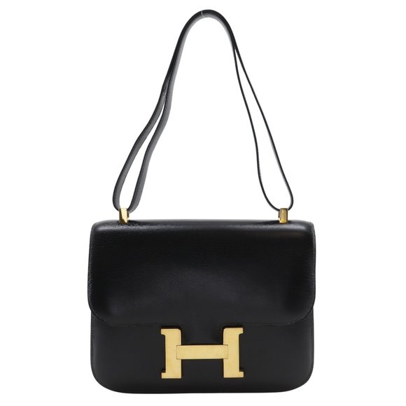 Hermes Hermès Constance 24 Shoulder Bag, Box Calf Leather, 1990, Black, with ... - Picture 1 of 16
